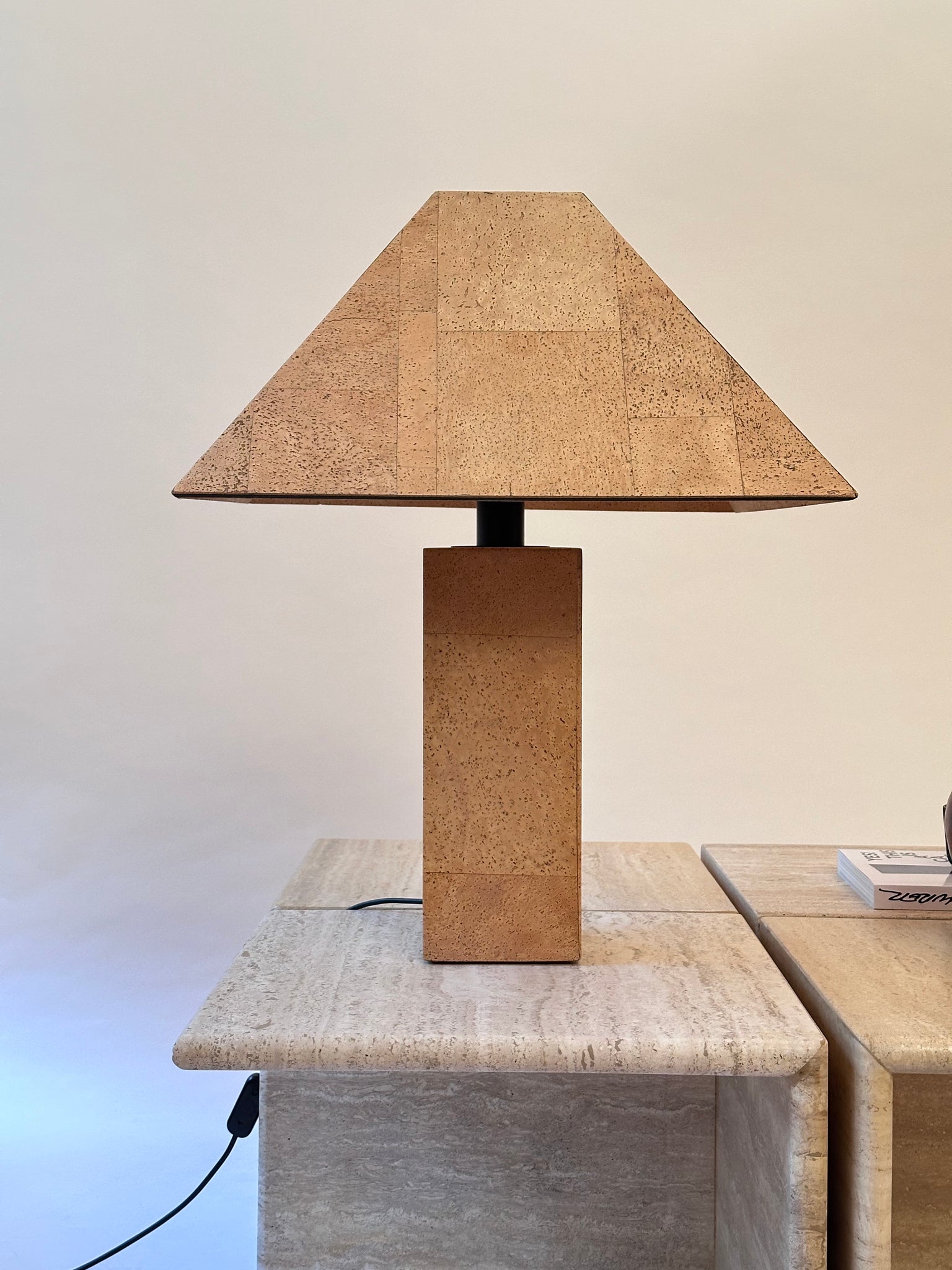 Vintage Cork Table Lamp, Ingo Maurer Design M, 1970s