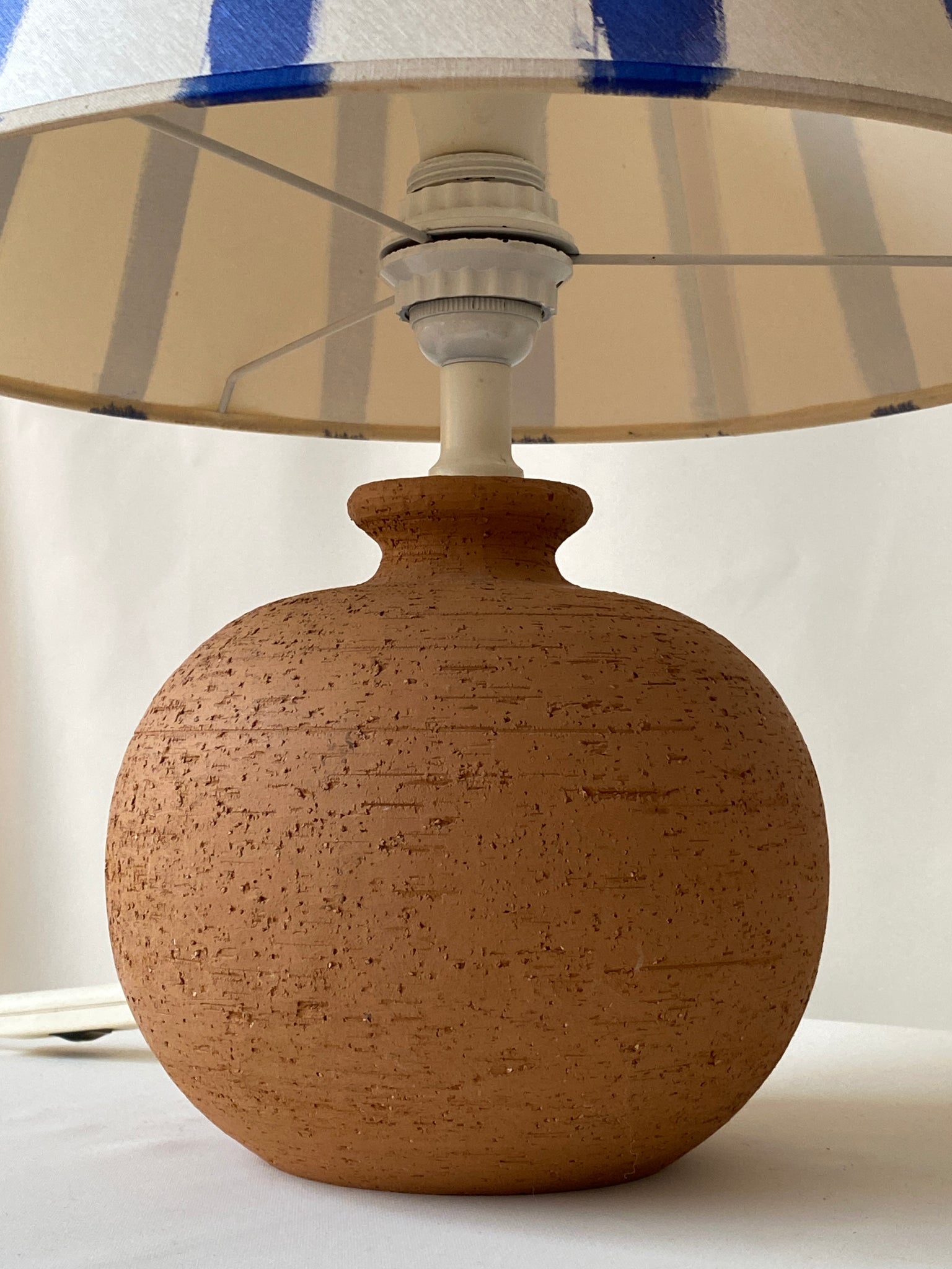 Striped Terracotta Table Lamp