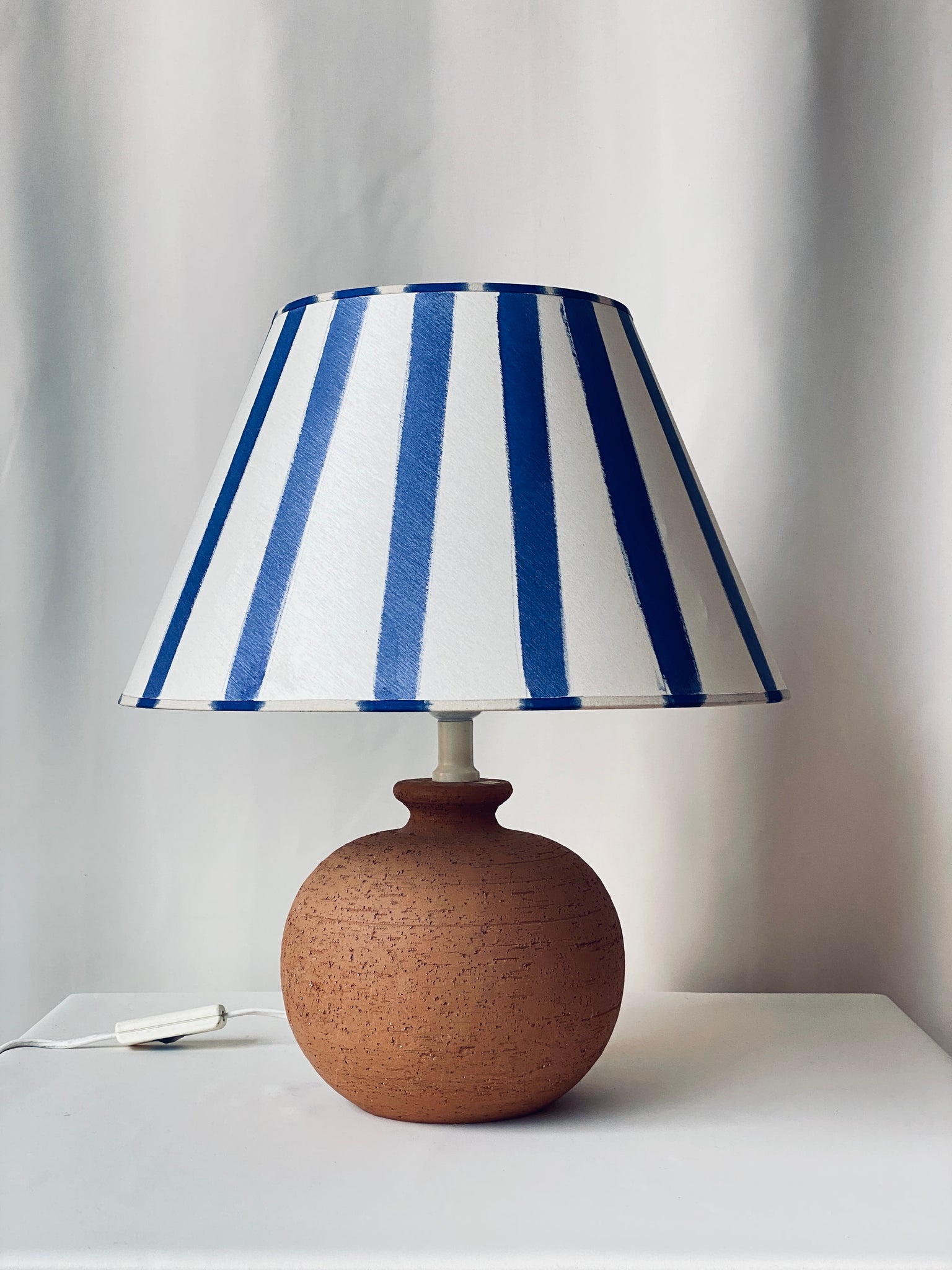 Striped Terracotta Table Lamp