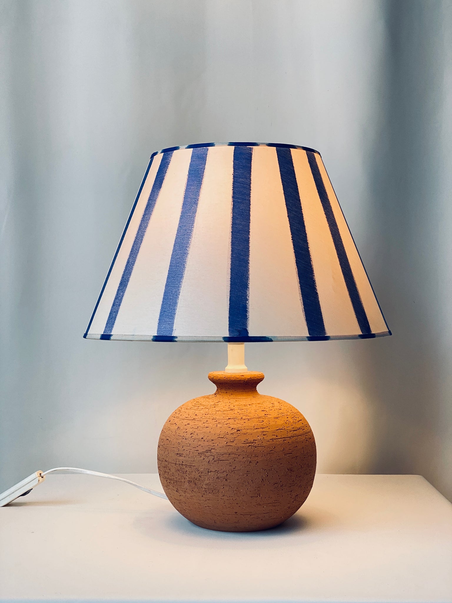 Striped Terracotta Table Lamp