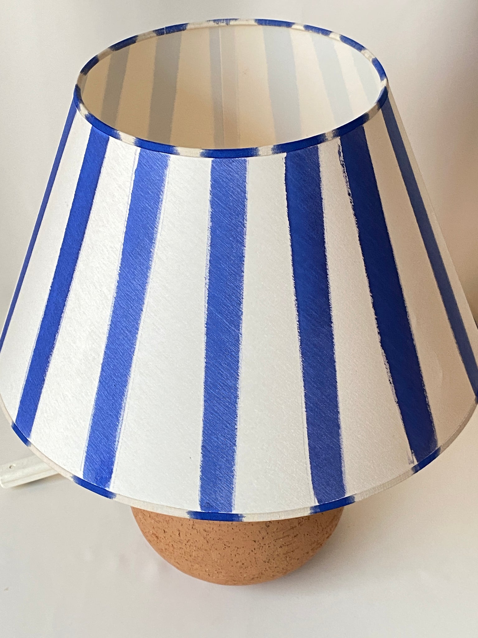 Striped Terracotta Table Lamp