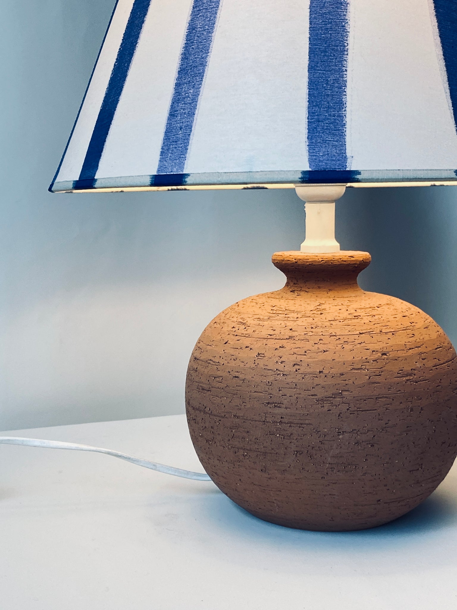 Striped Terracotta Table Lamp