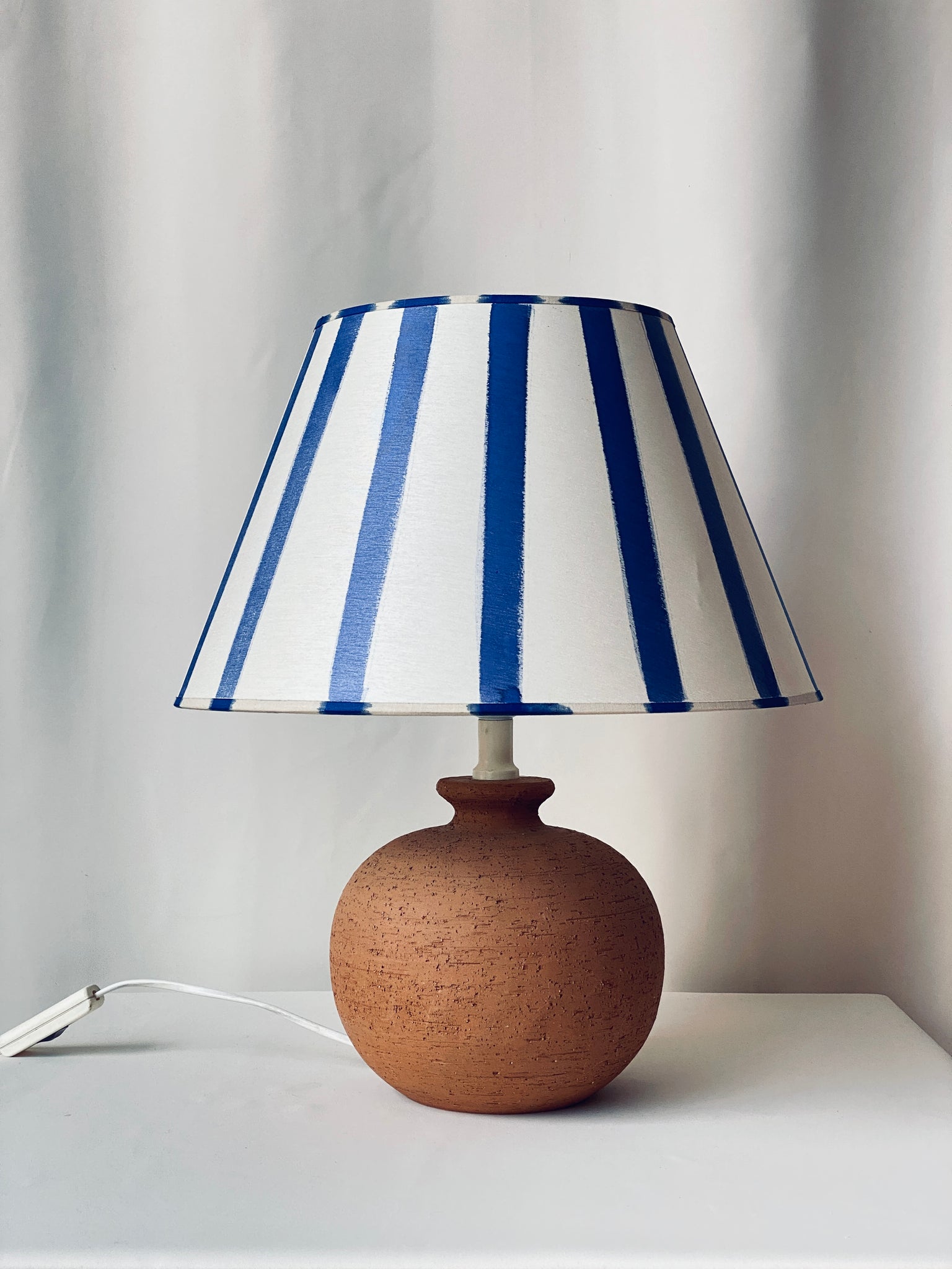 Striped Terracotta Table Lamp