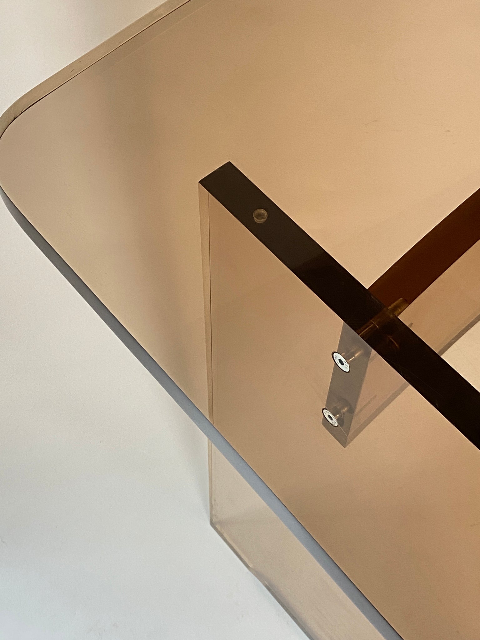 Curved Acrylic Desk, 1980s