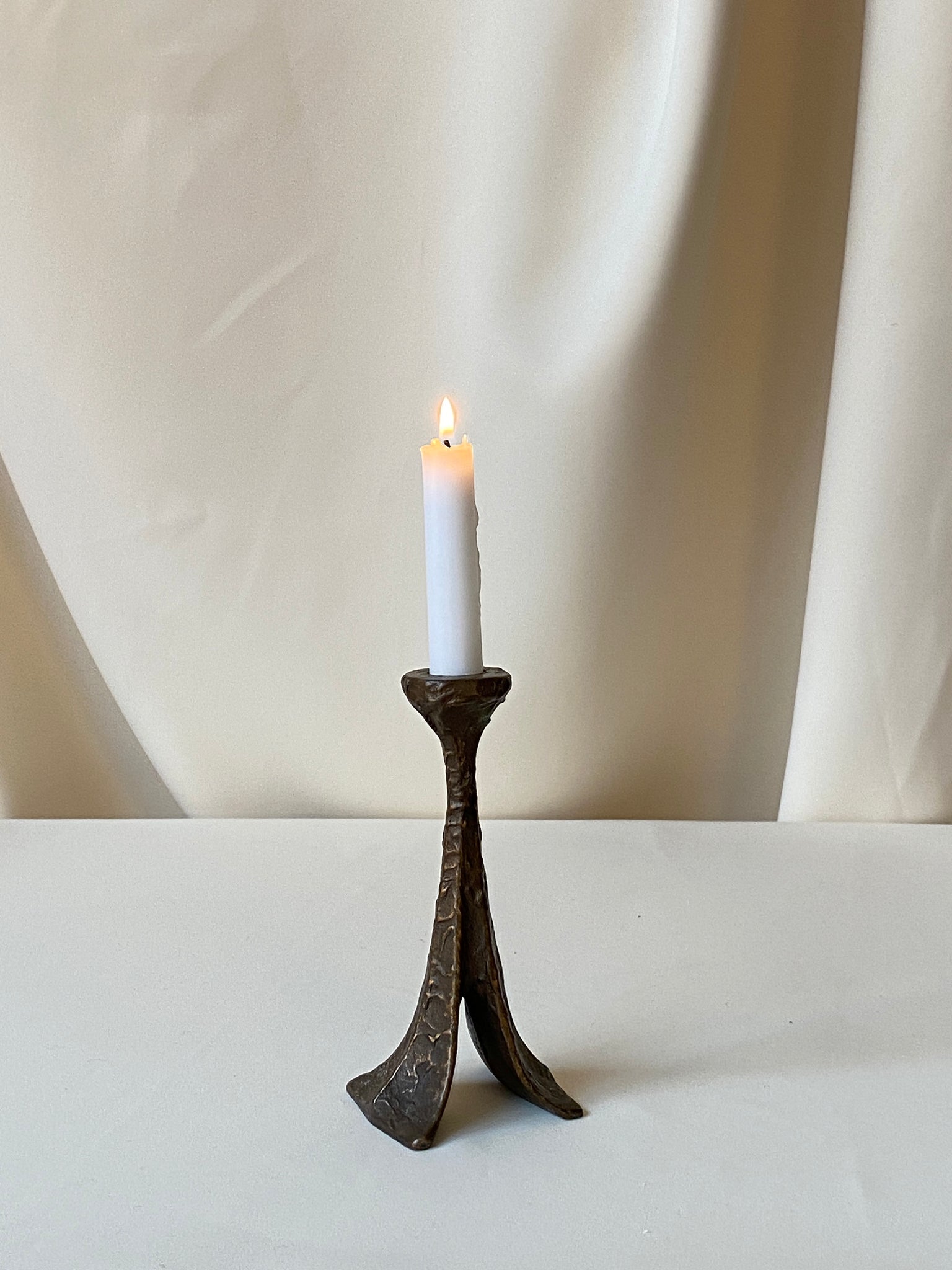 Brutalist Bronze Candle Holder