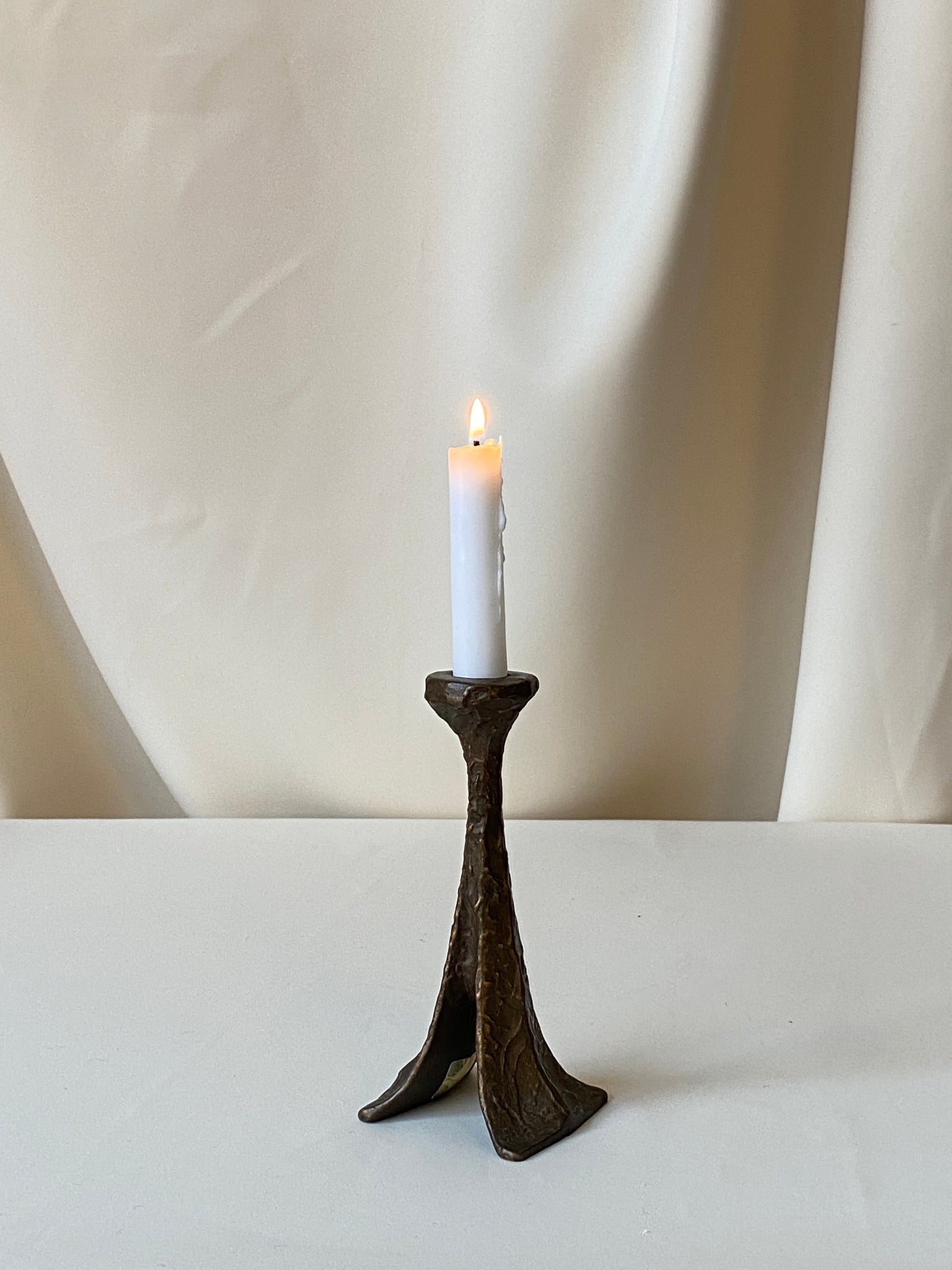 Brutalist Bronze Candle Holder