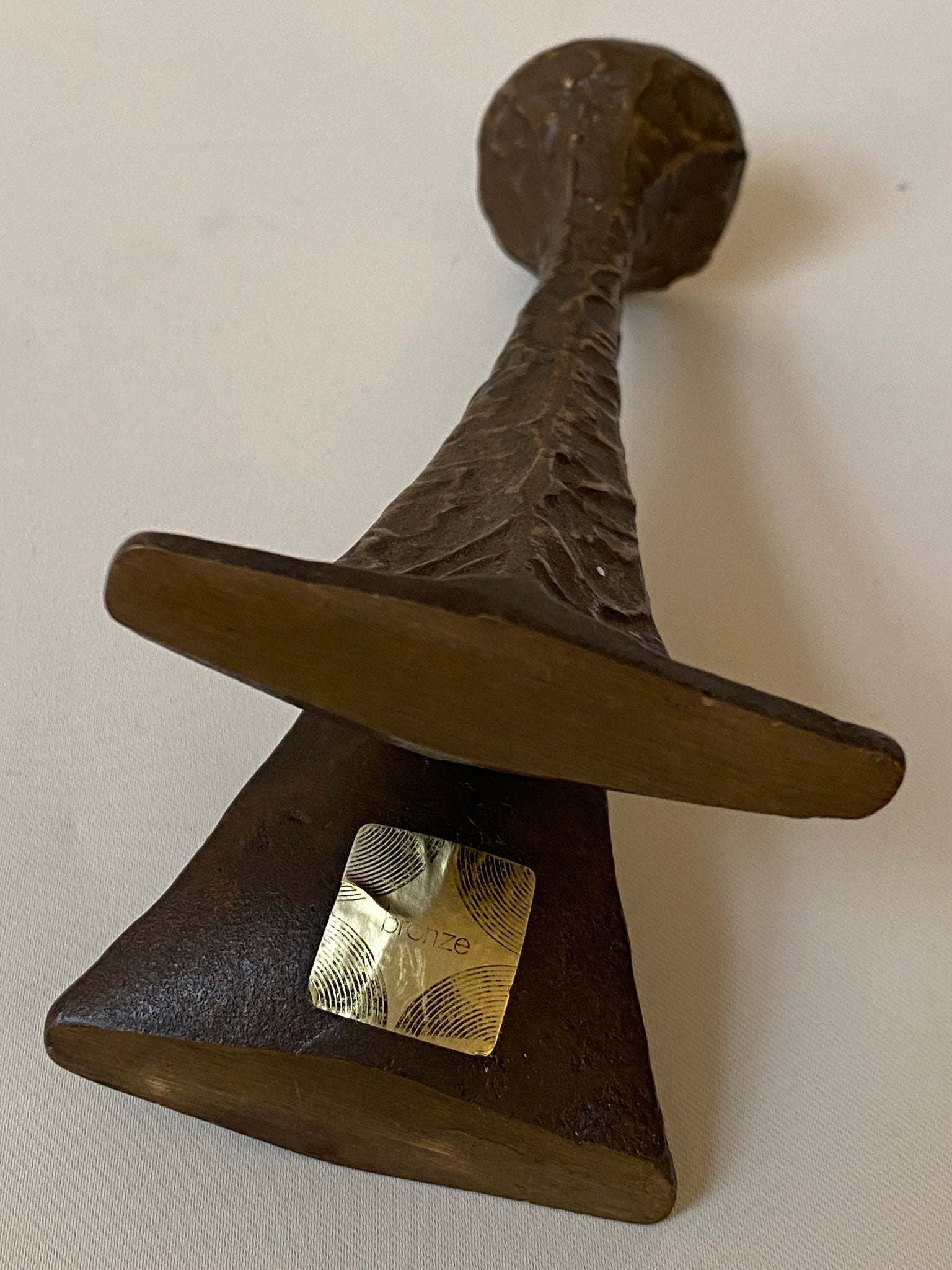 Brutalist Bronze Candle Holder